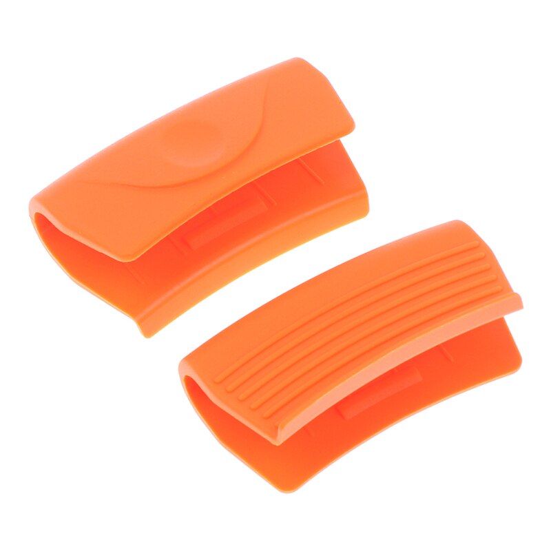 2 Stuks Silicone Hittebestendige Clip Non-Slip Handvat Cover Anti-Brandwonden Warmte Pot Clips Darm Magnetron handschoenen Keuken Gadgets: OG