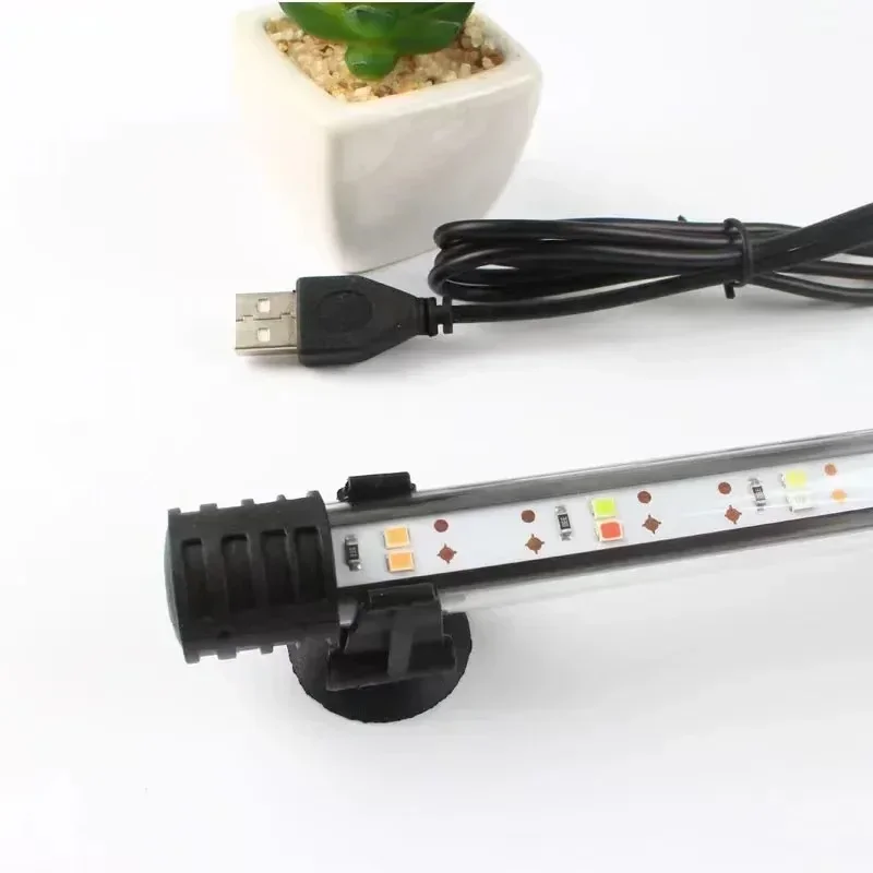 Iluminación LED para acuario multicolor de 17-47cm, lámpara de ambiente sumergible, USB, impermeable, planta decorativa para pecera, accesorios de luz para cultivo