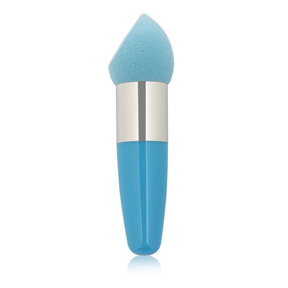 Portable Candy Color Handed Beauty Sponges Foundation Sponge Handle Makeup Puff Cosmetic Sponge Face Make Up Powder Puff Tool: Blue