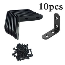 10xRight Angle Bracket Corner Brace Iron L Shape Furniture Joint Attachment Kit