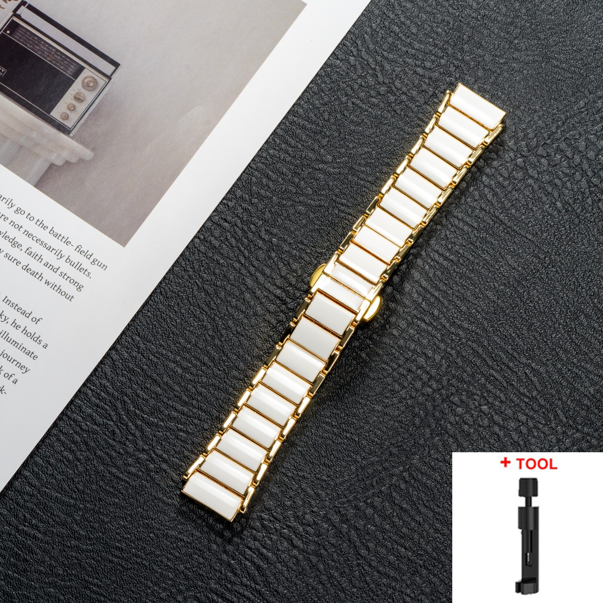 18mm Luxury Ceramic Strap for Huawei Watch 5 GT5 Pro 42mm Butterfly Buckle Wristband For Huawei GT5 GT4 41mm Band: L / Blonde