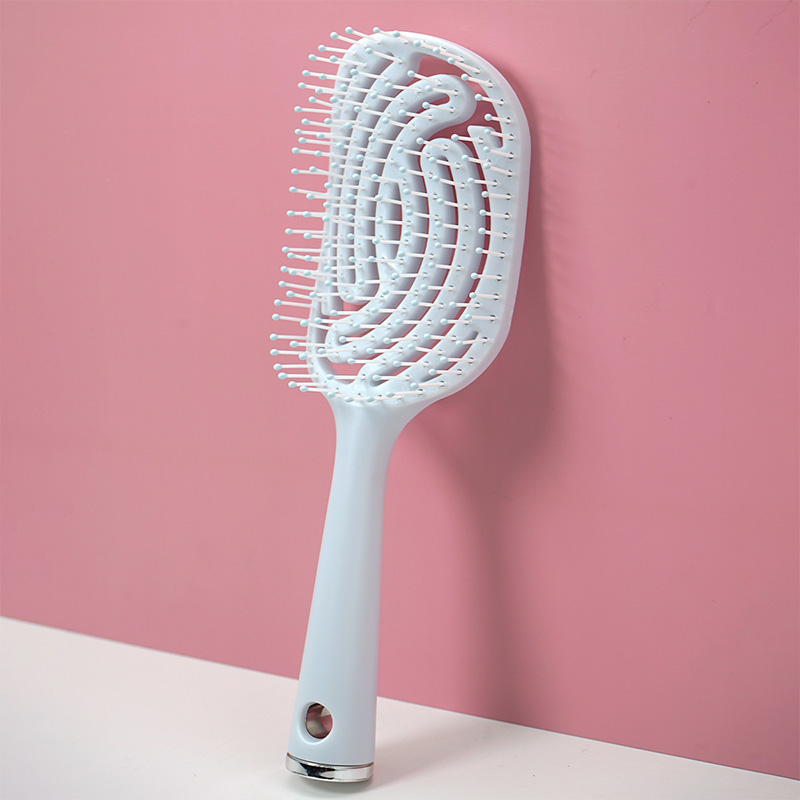 Peigne de Massage du cuir chevelu, brosse à cheveux antistatique, humide, sec, bouclé, démêlant, en Nylon, outils de coiffure pour Salon de coiffure pour femmes et hommes: Rouge