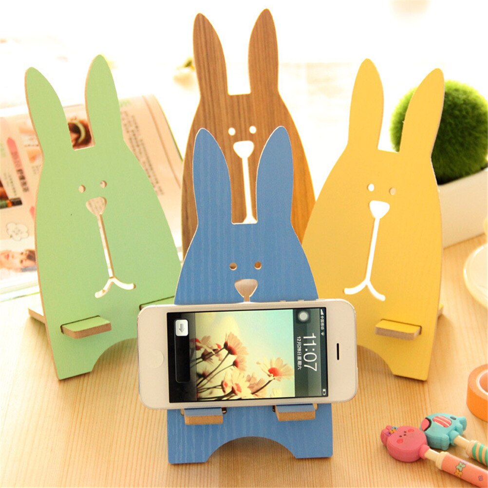 Rabbit Phone Mobile w16 Table Tidy Organize Stationery Stationery Desk Container r Stationery Wooden Pen Holder