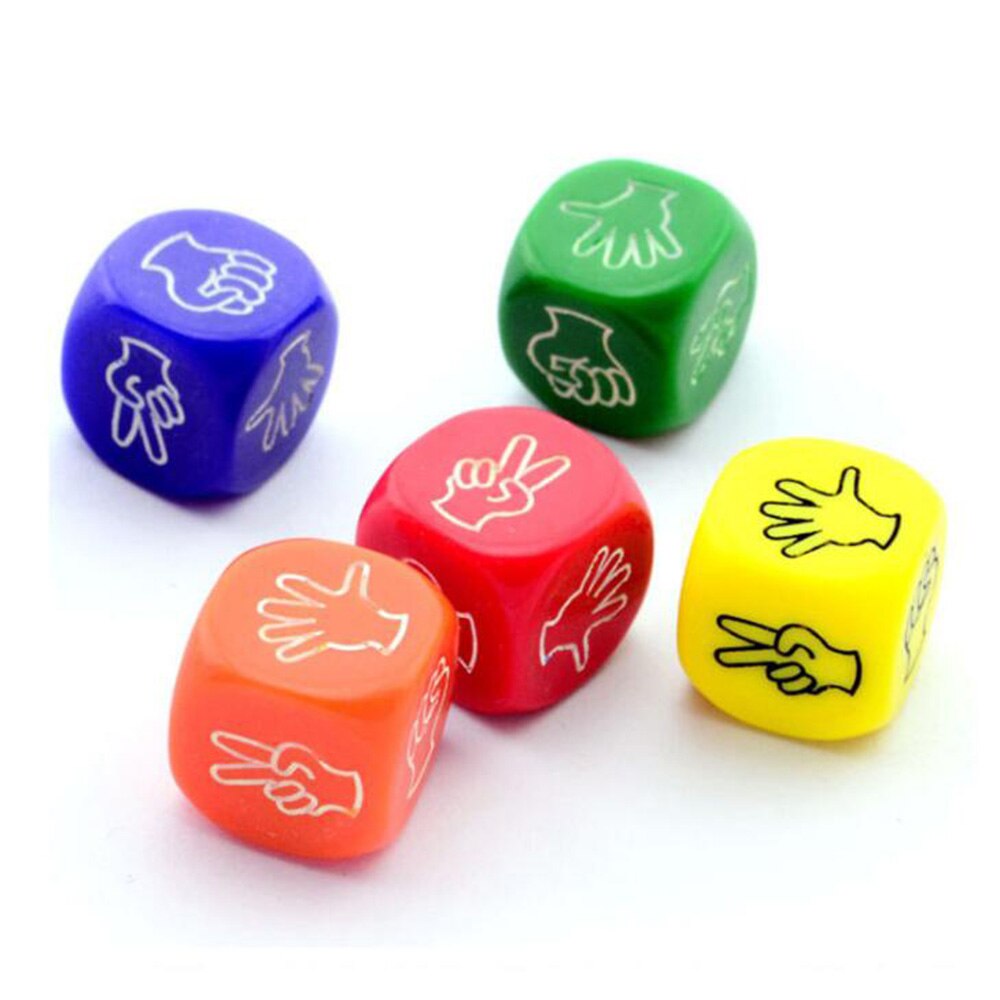 2/4/6Pcs Funny Dice Board Games Toy Finger-guessing Game Dice Rock Paper Scissors Stone Game Family Party Supplies ZXH