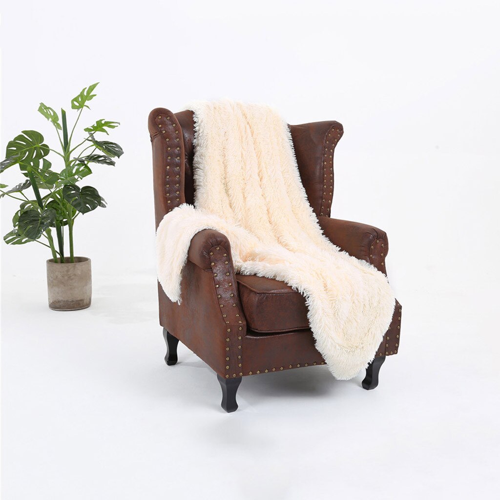 Shaggy Long Faux fur Throw Blanket Fuzzy Lightweight Plush Sherpa Fleece