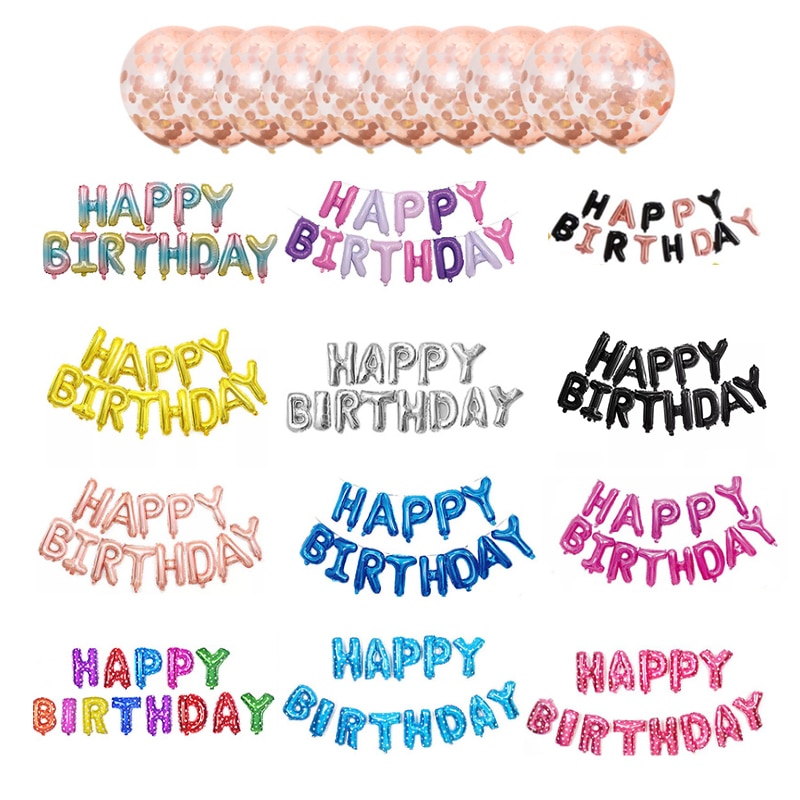 Birthday Party Decorations Kids Baby Adult HAPPY BIRTHDAY Balloons Decoration Aluminium Film Balloons for Birthday