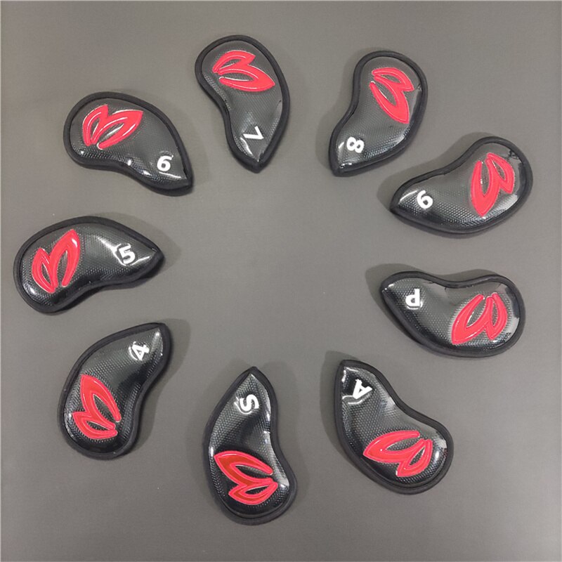 9 Stuks Golf Iron Covers Set Crystal Pu Leather Bunny Stijl Water Proof 5 Kleuren Headcover