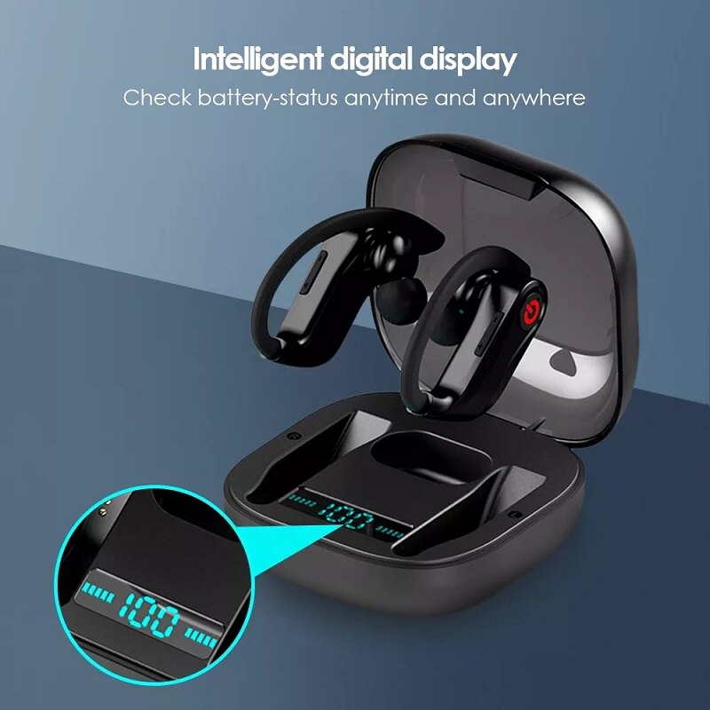 Tws Bluetooth 5.0 Draadloze Koptelefoon Stereo Sport Oorhaak Headsets Met Opladen Doos Voor Android Ios Telefoon