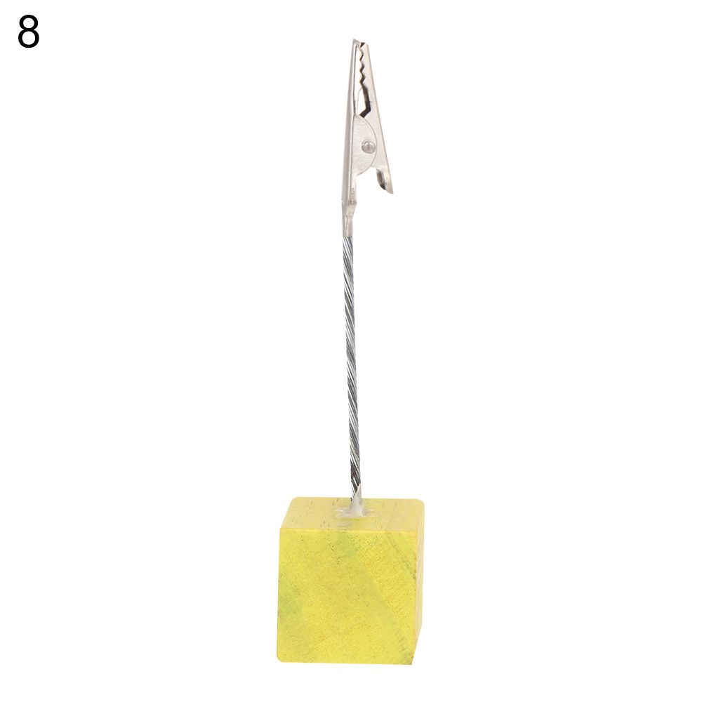Decor Desktop Decoration Memorandum Wooden Message Folder Table Numbers Holder Photos Clips Place Card Clamps Stand: 8