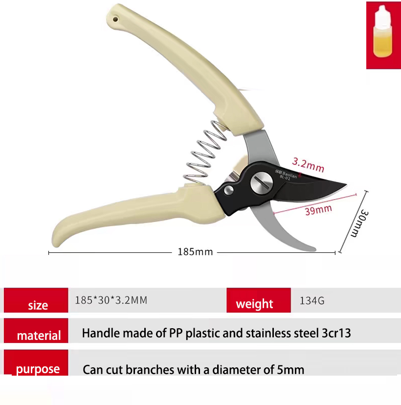 Garden Scissors Secateurs Pruning Shears with Ergonomic Handles Gardening Scissors Bonsai Cutters Tree Hand Tools Pruner: Red
