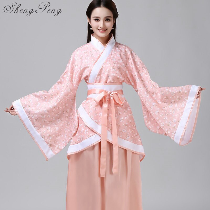 chinese folk dance fairy costume brocade women's classical hanfu costume traditional ancient chinese clothing CC399