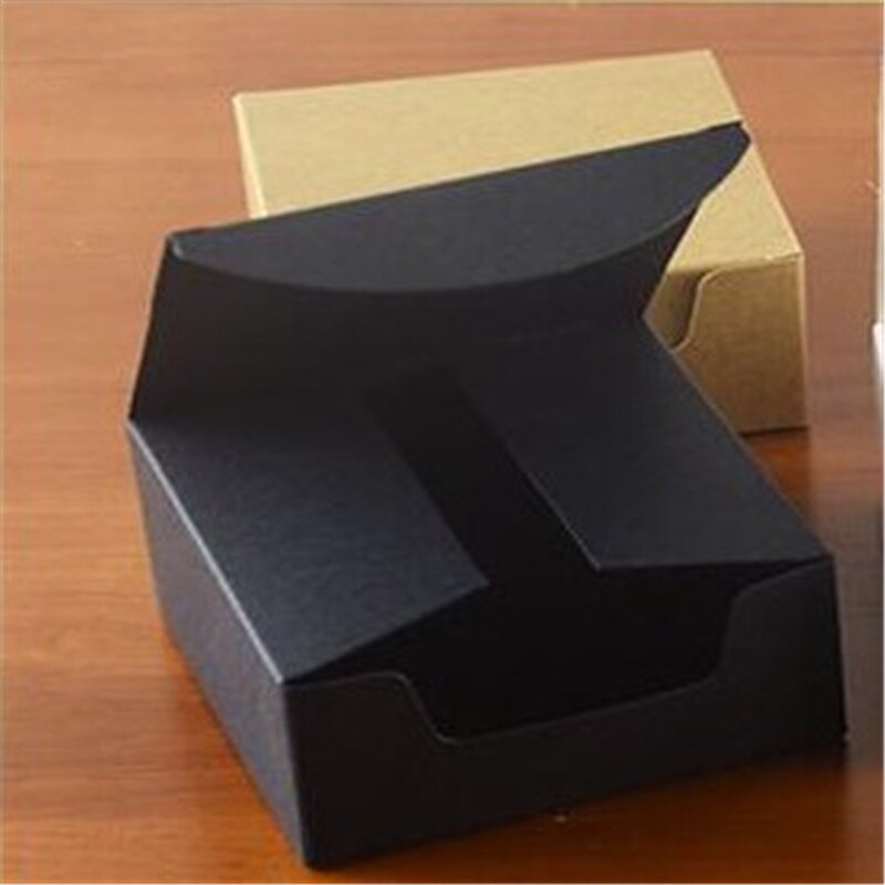 Kleine Kraft papier Kasten braun weiß schwarz karton handgemachte seife Kasten süßigkeiten schmuck verpackung Kasten Karton Karton