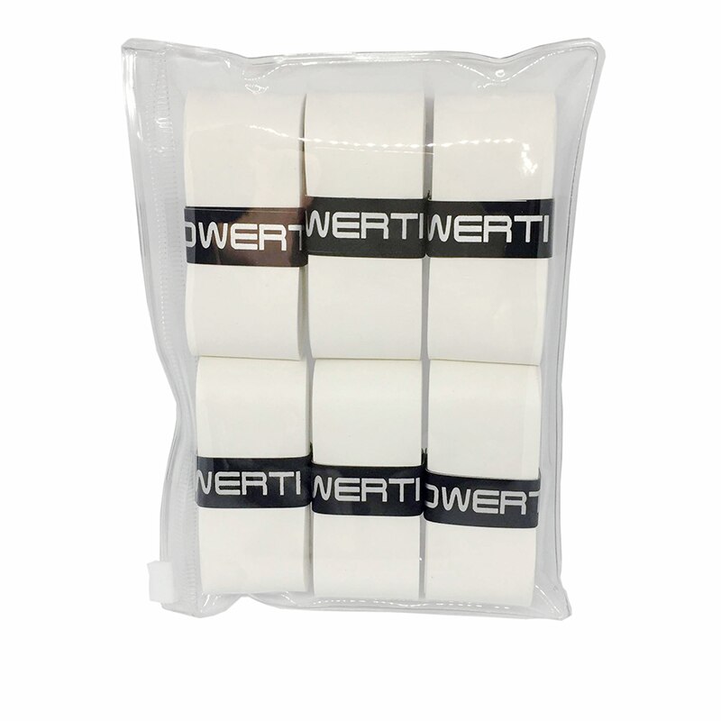 POWERTI 6pcs/lot Dry Sweatbrand Tennis Racket Overgrips Sweat High Flexible Wearable Overgrip for Badminton&Tennis Racket Grip: white