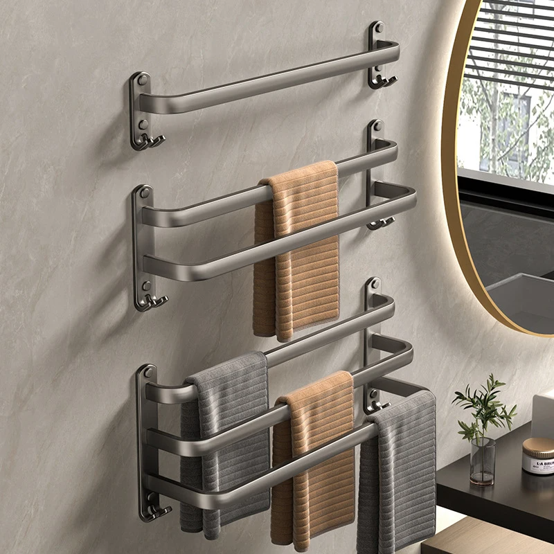 50Cm Wandgemonteerde Badkamer Handdoekhouder Handdoekhouder Ruimte Aluminium Doucheruimte Handdoekhanger Accessoires