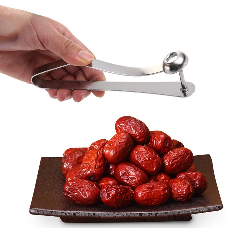 Gadget de cuisine en acier inoxydable, pour ouvrir le lait, le jujube, les cerises