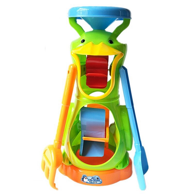 Children&#39;s Beach Sandglass Toy Set Large Sandglass Shovel Sand Bucket Sand Pond Toy for Baby Children Bathroom: Green