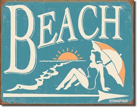 Entreprises désespérées Schonberg-poisson nu montrez vos Bobbers plaque en étain, 12.5 "l x 16" H: Beach