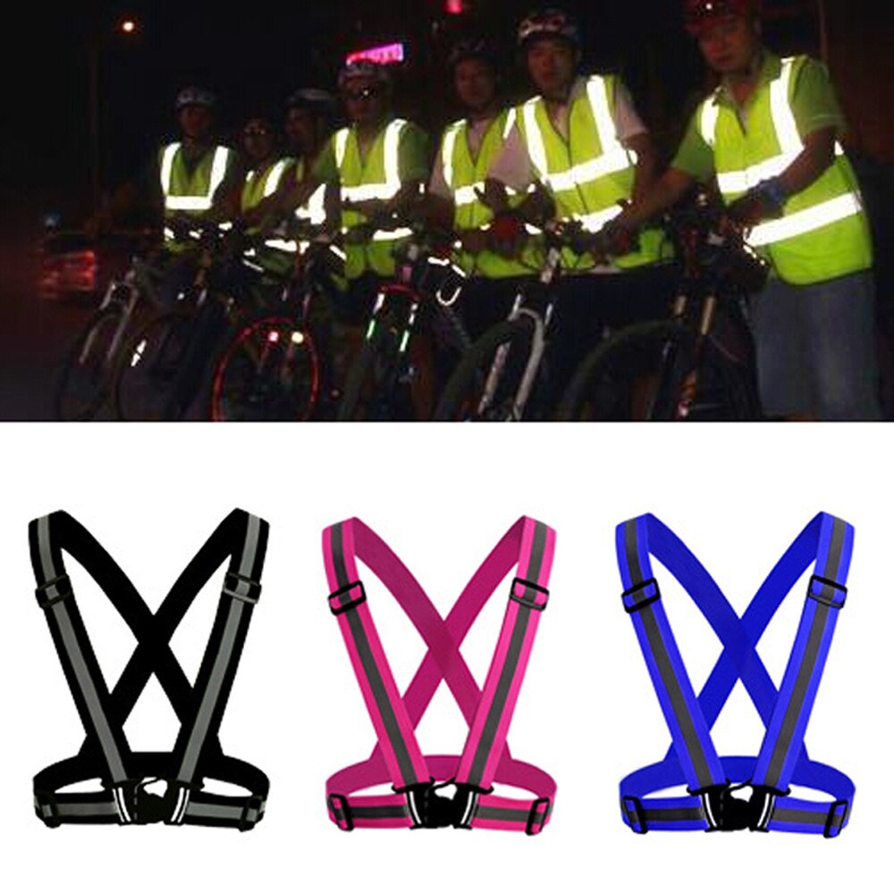 Zichtbaarheid Neon Vest Reflecterende Riem Veiligheid Vest Fit voor Hardlopen Fietsen Sport
