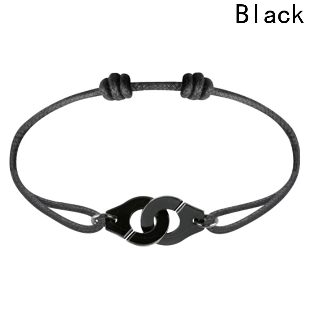 1 pc popular famoso unisex legal jóias tecido algemas pulseira para mulher e homem corda pulseira: BK