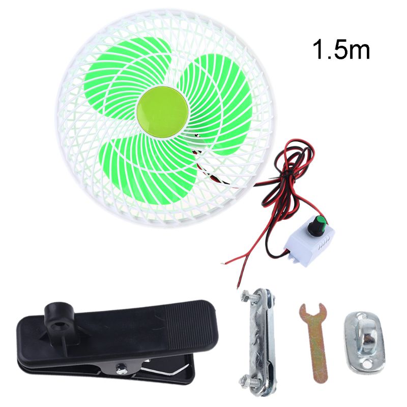 12V Oscillating Stepless Speed Air Cooling Electric Fan Swing Clip Fan for Car Vehicle Outdoor Home Camping Hiking: B