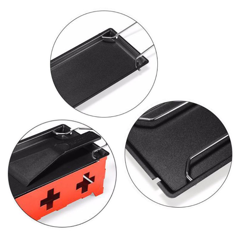 Non-stick Cheese Oven Mini BBQ Grill Melter Pan Tray with Foldable Wooden Handle