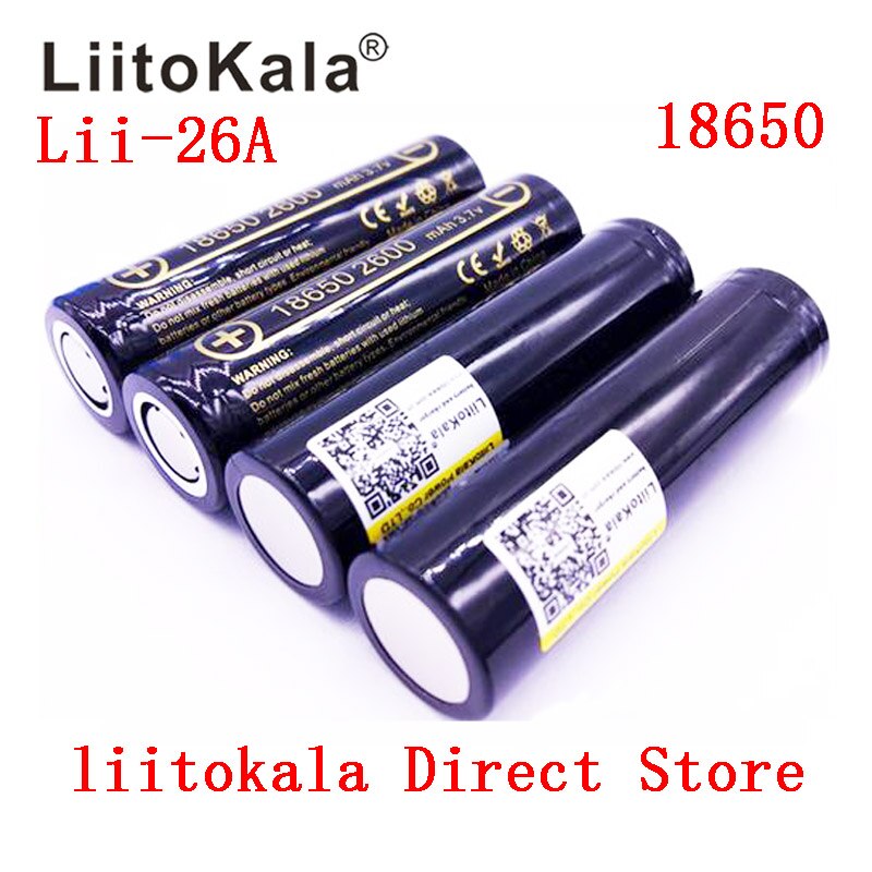 HK LiitoKala Lii-26A 3.7 V 18650 2600 mAh Li-Ion Oplaadbare Batterij De Zaklamp Batterijen