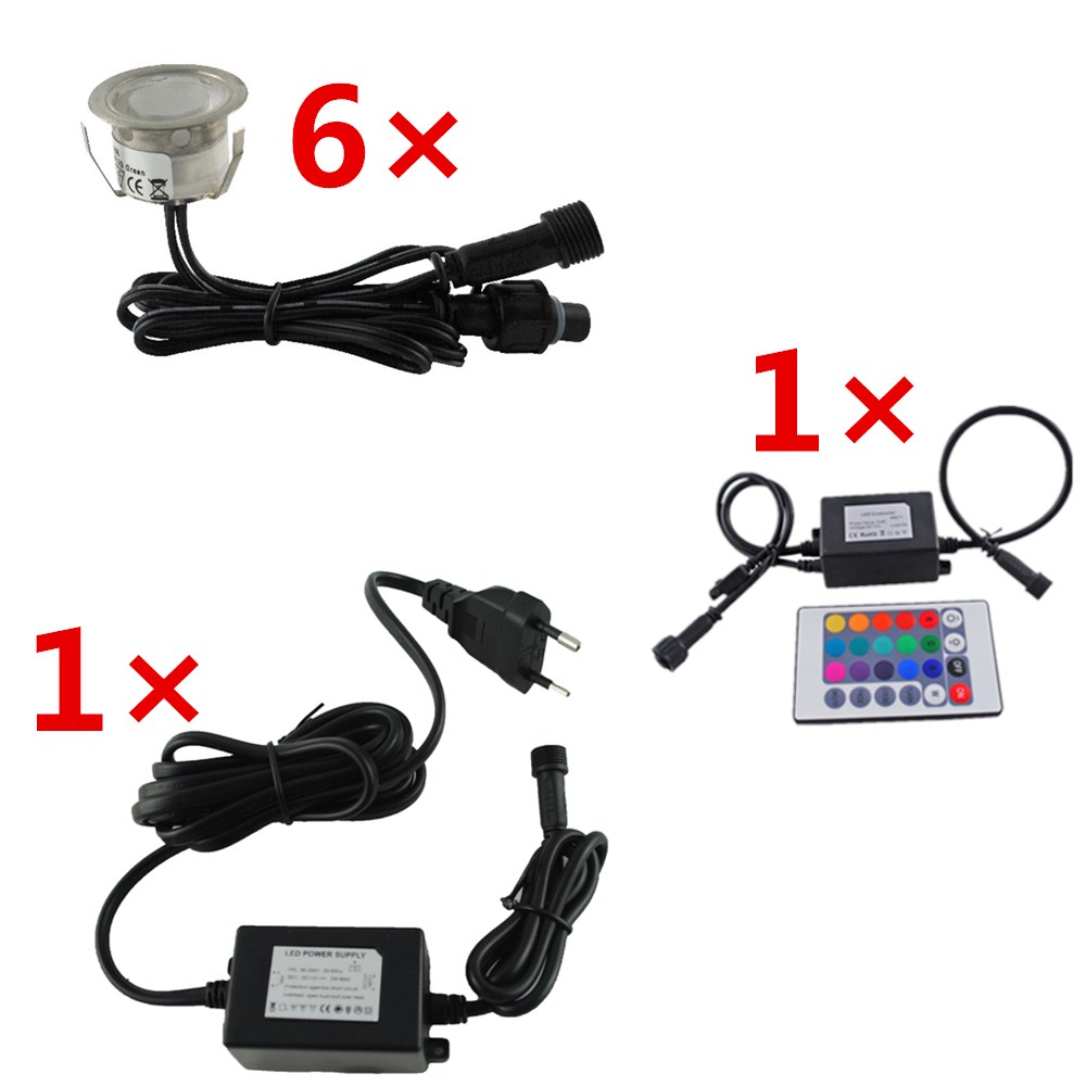 Gulv led lys 6 stk/pakke forsænket vandtæt underjordisk lampe 12v lavspændings spot  ip67 til terrasse have indkørsel trin