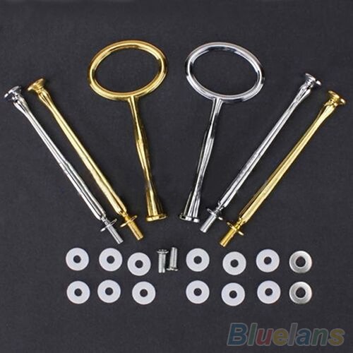 Multi-Stijl 2 Of 3 Tier Plaat Handvat Fitting Hardware Staaf Tool Taart Plaat Stand Verjaardagsfeestje Baby Shower bruiloft Kirsite: Golden Oval