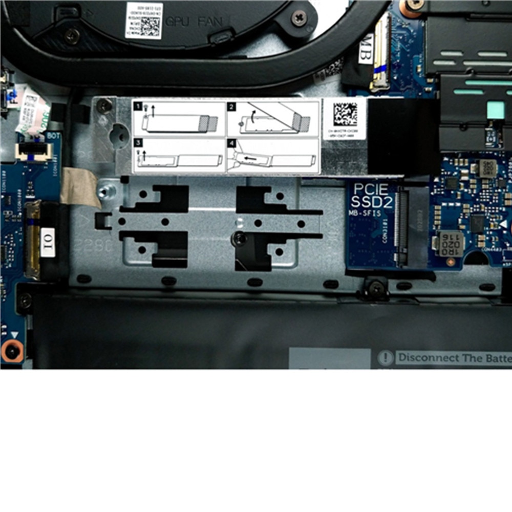 Original 0 kkctr kkctr for dell  g7 15 7500 g7 7700 gaming laptop 2 nd 2280 m.2 ssd kjøling heatsink harddiskbrakettdeksel