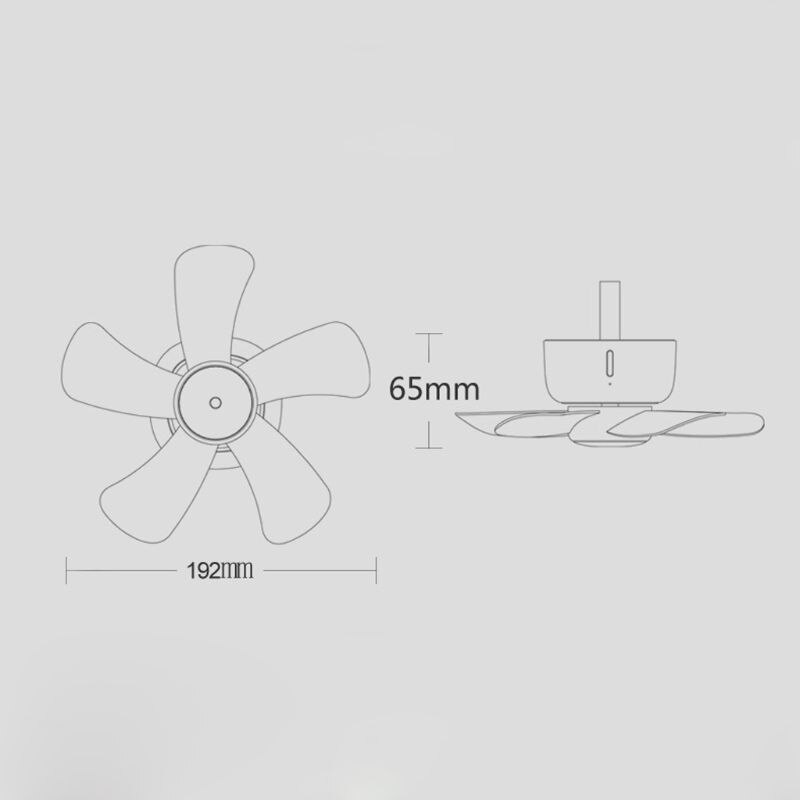 Remote Control Timing USB Powered Ceiling Fan Air Cooler 4 Speed USB Fan for Bed Camping Outdoor Hanging Camper Tents Hanger Fan