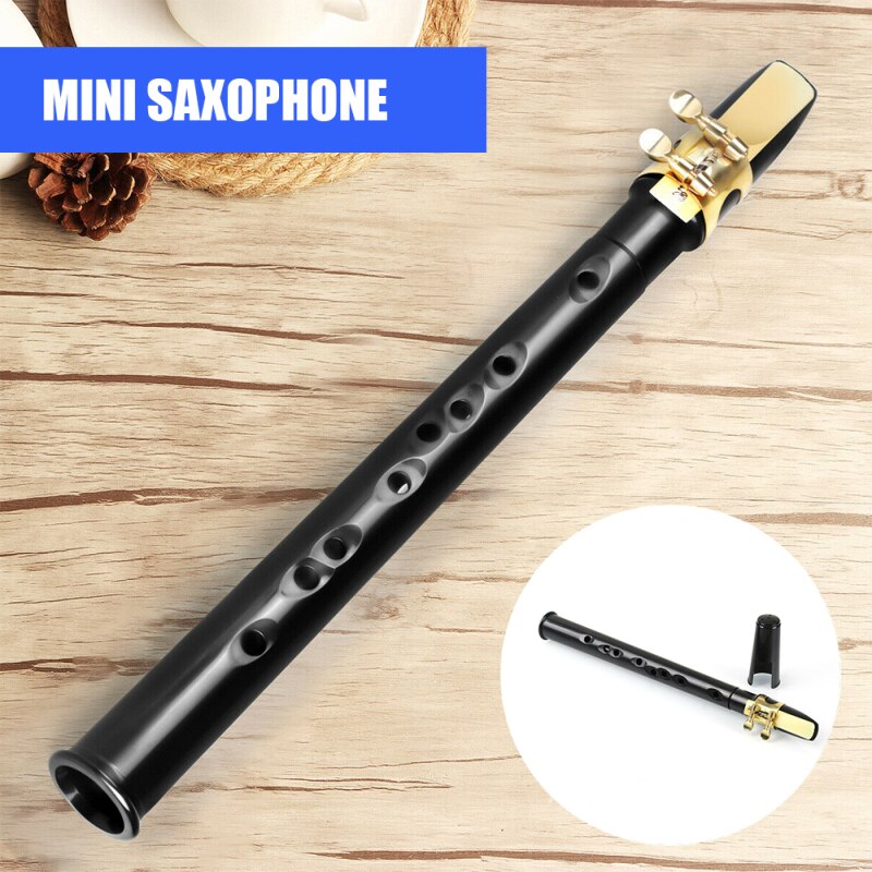 Nero Portatile Mini Sassofono Piccolo Sax C Chiave Sassofono ABS Leggero Sax Strumenti Musicali Boccaglio Tasca per Il Principiante