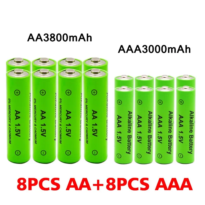 Aa + aaa genopladeligt  aa 1.5v 3800 mah /1.5v aaa 3000 mah alkaline batteri lommelygte legetøj ur  mp3 afspiller udskifte ni-mh batteri: Hvid