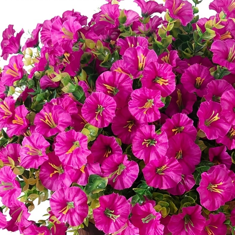 12 st konstgjorda blommor morgongloria - utomhusdekor, färgglad prästkrageplanter - ytterdörr, veranda, uteplats, fönsterlåda - heminredning