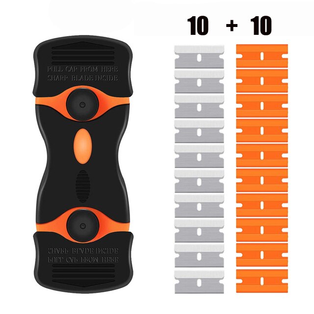 Window Glass Sticker Cleaning Razor Scraper Ceramic Razor Blades Car Tint Oven Vinyl Wrap Glue Squeegee Remover Cleaner Tool: A