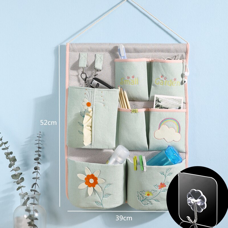 Sacos de armazenamento de tecido dos desenhos animados saco de suspensão de parede para casa organizador de suspensão multi-camada caso de classificação artigos diversos classificado cabide: 7pockets Elephant