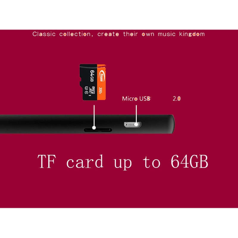 Touch Screen MP3 Player 8GB HIFI Music Player With FM Radio Recorder eBook Video Support TF Card Up To 64GB