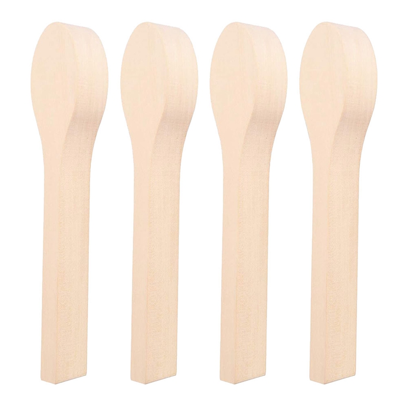 4 Pcs Wood Carving Spoon Blank Beech Wood Unfinished Wooden Craft Whittling Kit for Whittler Starter