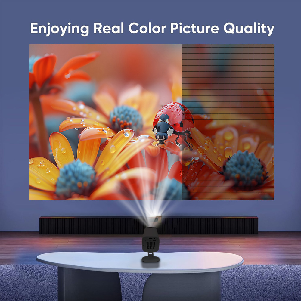 MINI Portable Projector WIFI Resolution Intelligent Control Home Theater Outdoor Movie LED Projector