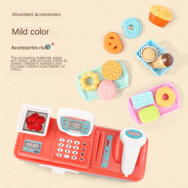 Simulation Kids Play House Supermarket Cashier Toy Set Scanner Multifunctional Supermarket Educational Toys For Children's