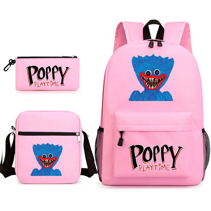 Cute Poppy Playtime Backpack 3pcs/set Boys Girls School Bags Teens Travel Bag Game Huggy Wuggy Student Back to School Book Bag: 7 / Only Backpack