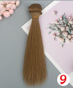 1pcs 15*100cm Doll Accessories Straight Synthetic Fiber Wig Hair For Doll Wigs High-temperature Wire: 9