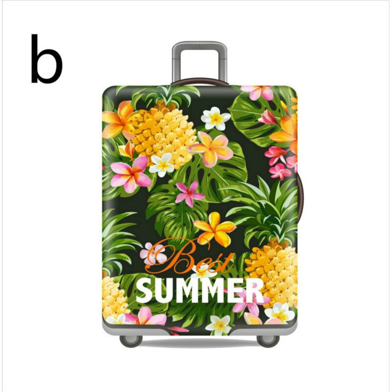 Flower Travel Luggage Protective Cover Thicker Elastic Fabric Colorful Trolley Suitcase Cover For 18-32 inch: b / L