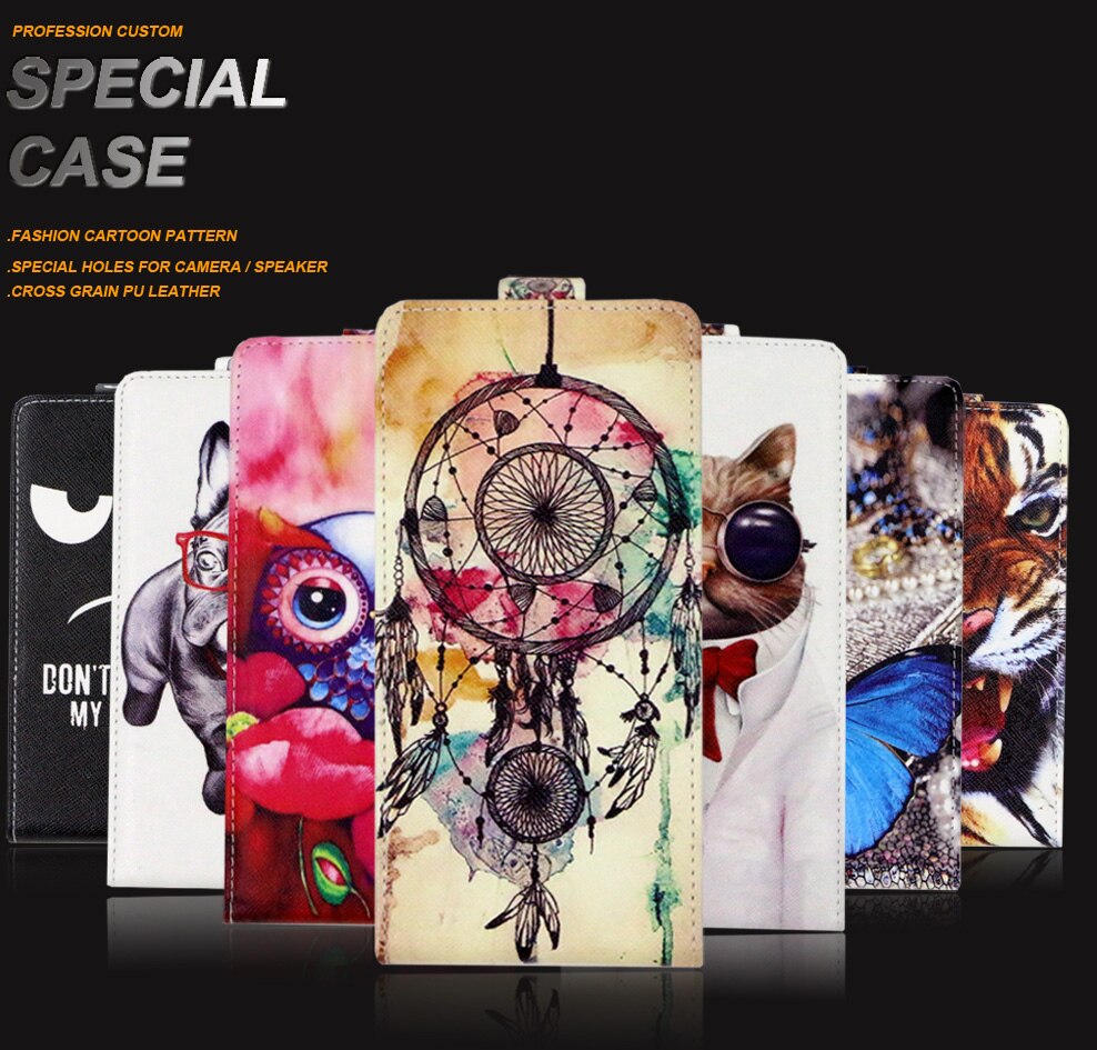 SONCASE case for Highscreen Fest XL Pro Flip back phone case 100% Special Lovely Cool cartoon pu leather case Cover