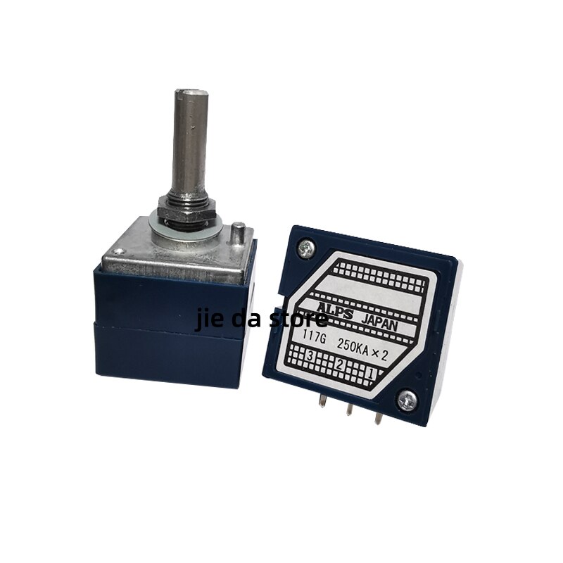 ALPS RK27 Double Volume Potentiometer 10KA 20KA 50KA 100KA 250KAX2 A500K Dual Unit 6pins Plum Shaft Rotary Switch 25mm