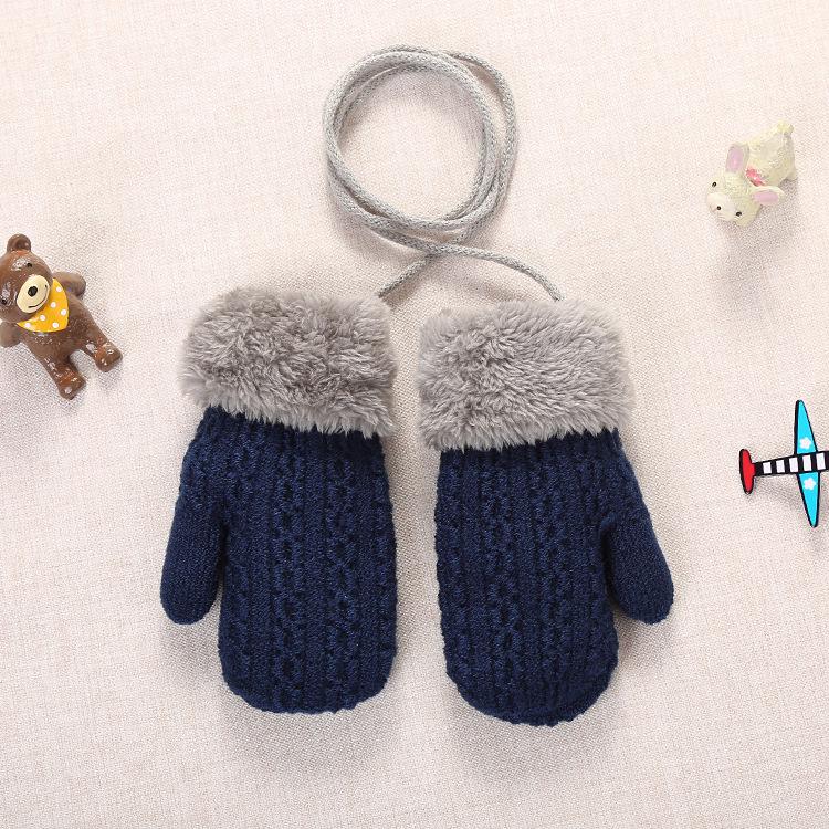 Herfst Winter Baby Gebreide Warme Handschoenen Meisjes Jongens Zuigelingen Patchwork Outdoor Wanten Wollen Handschoenen: 01