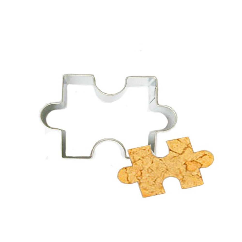 Puzzle bilden Cookie Schimmel Cutter Edelstahl Fondant Schneider Werkzeug DIY Kekse Fondant Kuchen Dekorieren Cookie Kekse Stempel