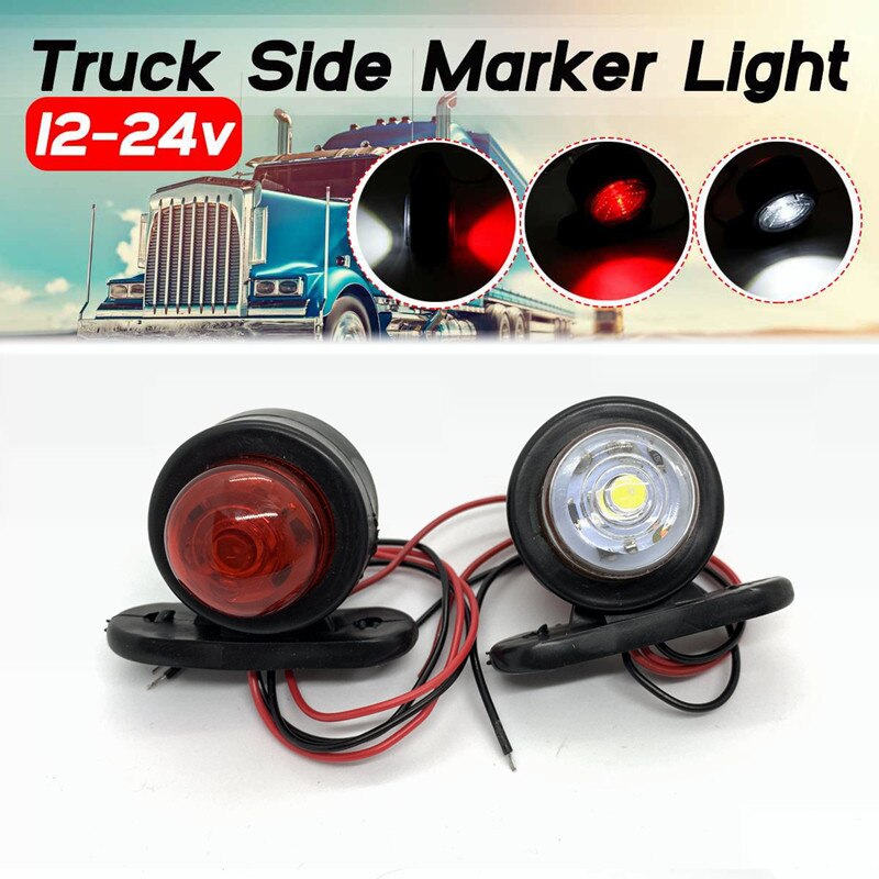 2 Stuks Truck Auto Marker Licht Pickup Signaal Waarschuwingslampje Led Dide Marker Licht Voor Vrachtwagens Rood Wit Led side Licht 10V-30V