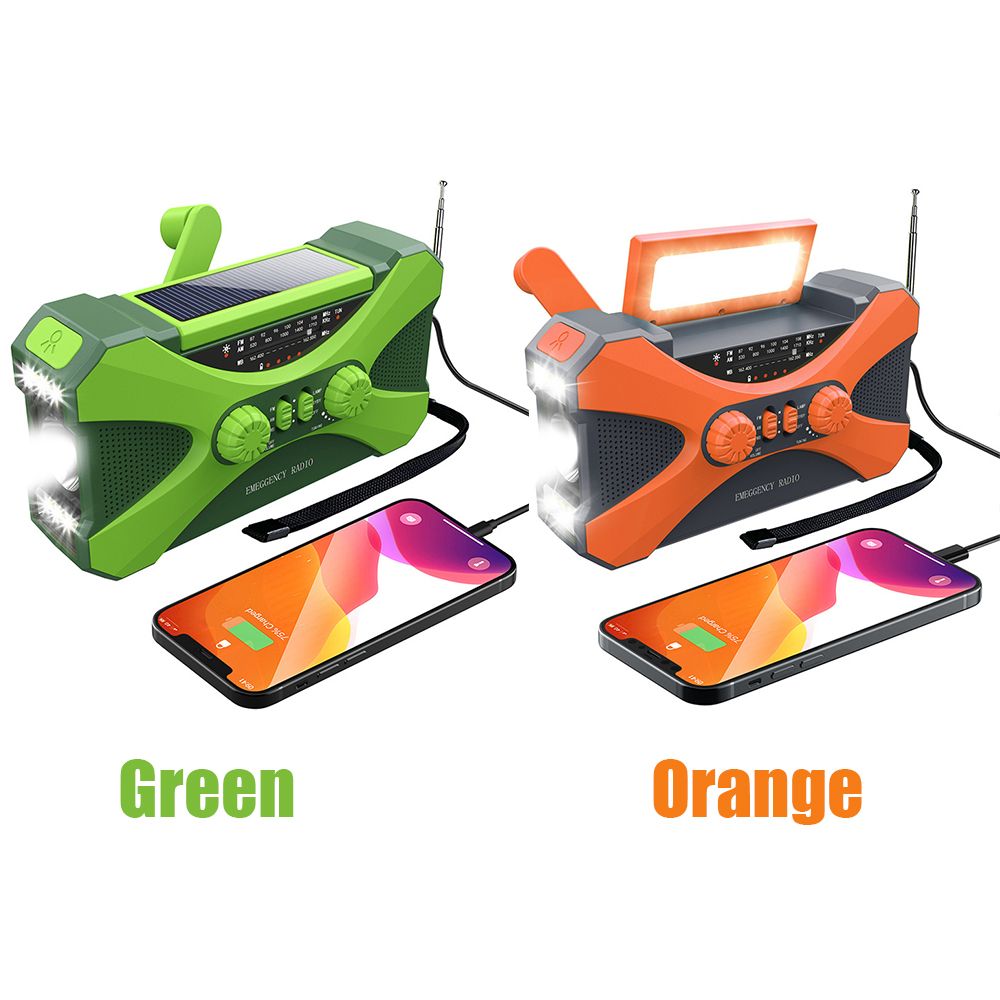 Multifunctionele Radio Hand Crank Solar Crank Dynamo Powered Am Fm Noaa Weather Radio Met 10000Mah Power Bank Voor Mobiele telefoon