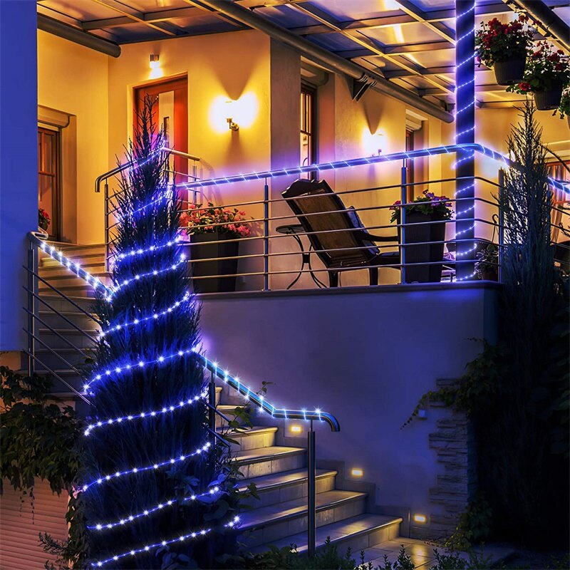 Led Solar Tube Lamps Fairy Neon Tube String Lights 7/12/22M For Year Christmas Street Solar Garden Outdoor Decoration IP65