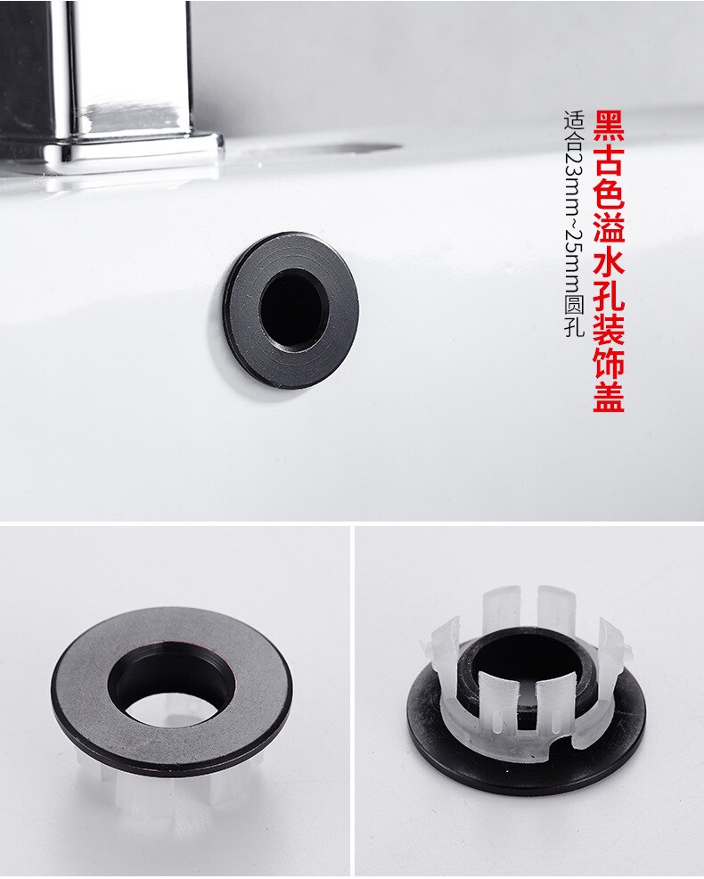 Metalowy otwór robić zlewu pierścień przelewowy umywalka dekoracyjna wsuwana osłona miedziane okrągłe ceramiczne doniczki urządzenie drenażbyć winnym: B